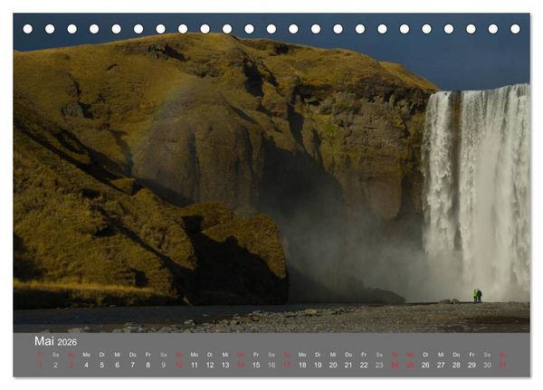 Produktbild: Island 2026 (Tischkalender 2026 DIN A5 quer), CALVENDO Monatskalender