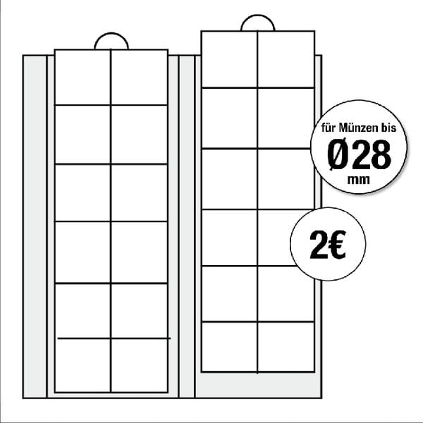 Produktbild: Erg&auml;nzungsbl&auml;tter f&uuml;r alle Premium-M&uuml;nzalben f&uuml;r M&uuml;nzen bis Durchmesser 28 mm, 2er Pack