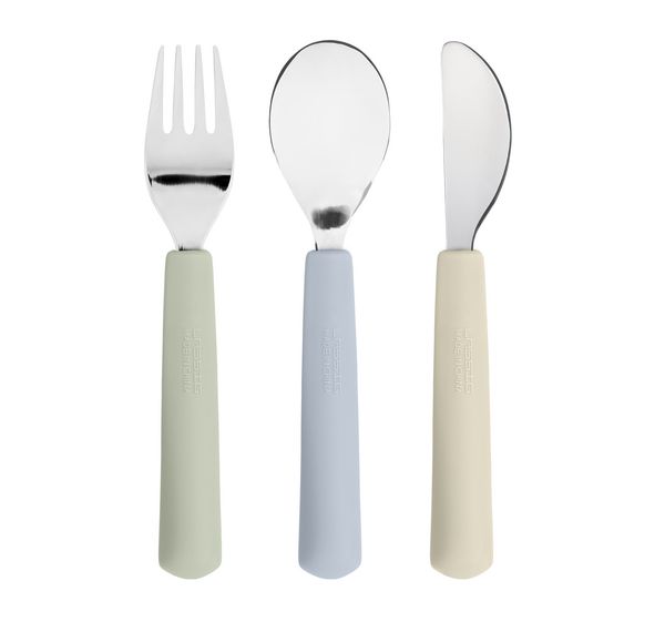 Produktbild: Cutlery with Silicone Handle 3 pcs Happy Fruits