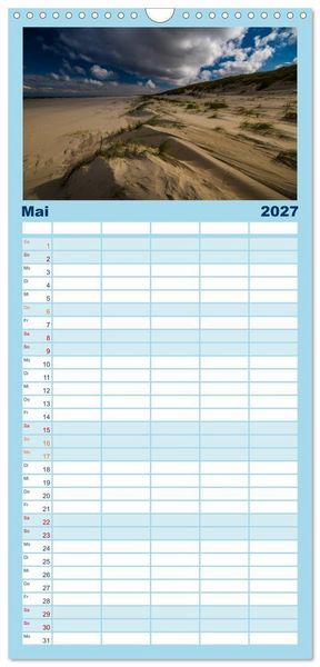 Produktbild: Familienplaner 2027 - Langeoog &ndash; Ein Herbst auf der Insel des Lebens mit 5 Spalten (Wandkalender, 21 x 45 cm) CALVENDO