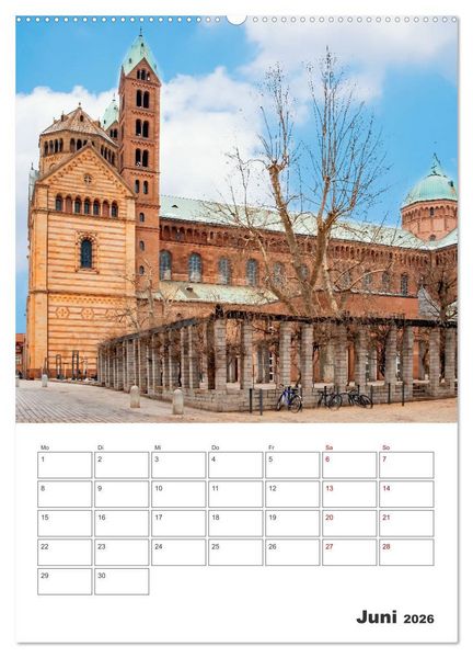 Produktbild: Stadt Speyer - Reiseplaner (Wandkalender 2026 DIN A2 hoch), CALVENDO Monatskalender