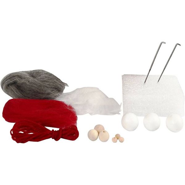 Produktbild: Creativ Company DIY Sets Nadelfilzen Mini Kreativ Set, Weihnachtswichtel an einem Seil, H 6 cm, Kreativ Box