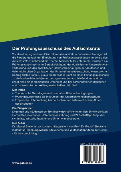 Produktbild: Der Pr&uuml;fungsausschuss des Aufsichtsrats