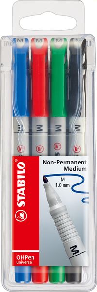 STABILO Folienstift OHPen universal wasserlöslich M 4er Set