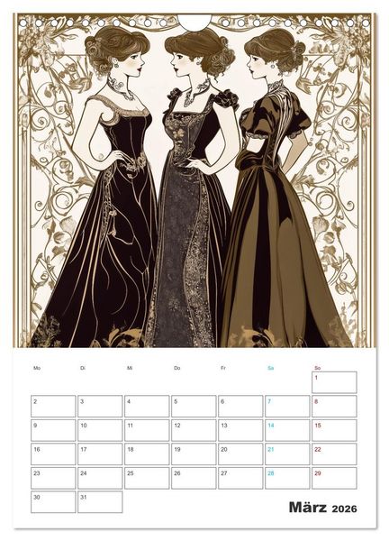 Produktbild: Eleganz der Epoche (Wandkalender 2026 DIN A4 hoch), CALVENDO Monatskalender
