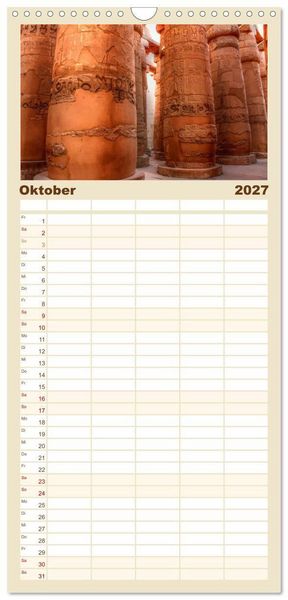 Produktbild: Familienplaner 2027 - &Auml;gypten - Impressionen mit 5 Spalten (Wandkalender, 21 x 45 cm) CALVENDO