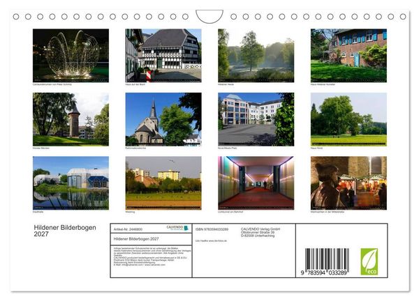 Produktbild: Hildener Bilderbogen 2027 (Wandkalender 2027 DIN A4 quer), CALVENDO Monatskalender