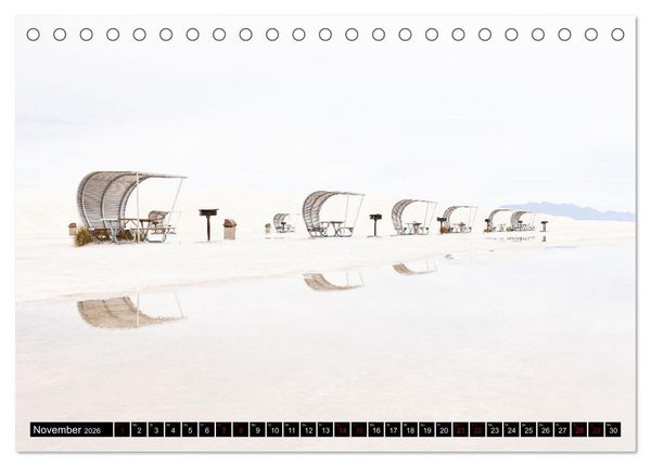 Produktbild: Wei&szlig;e Wunderwelten - White Sands National Monument (Tischkalender 2026 DIN A5 quer), CALVENDO Monatskalender