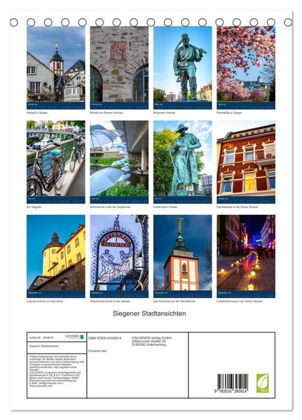 Produktbild: Siegener Stadtansichten (Tischkalender 2026 DIN A5 hoch), CALVENDO Monatskalender