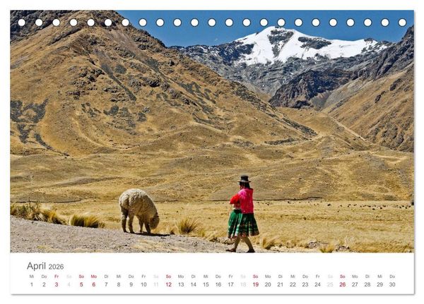 Produktbild: Peru - Perle der Anden (Tischkalender 2026 DIN A5 quer), CALVENDO Monatskalender