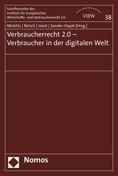 Produktbild: Verbraucherrecht 2.0 - Verbraucher in der digitalen Welt