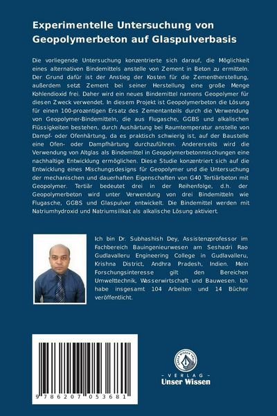 Produktbild: Experimentelle Untersuchung von Geopolymerbeton auf Glaspulverbasis