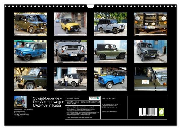 Produktbild: Sowjet-Legende - Der Gel&auml;ndewagen UAZ-469 in Kuba (Wandkalender 2026 DIN A3 quer), CALVENDO Monatskalender