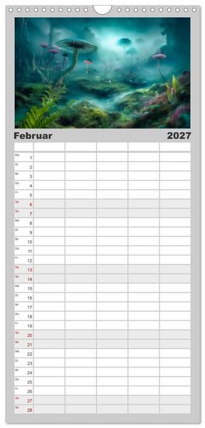 Produktbild: Familienplaner 2027 - Extraterrestrisch - Auf fremden Planeten mit 5 Spalten (Wandkalender, 21 x 45 cm) CALVENDO