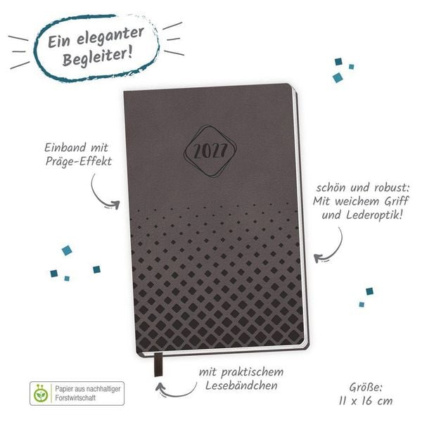 Produktbild: TR&Ouml;TSCH - Taschenkalender A6 Soft Touch Anthrazit 2027