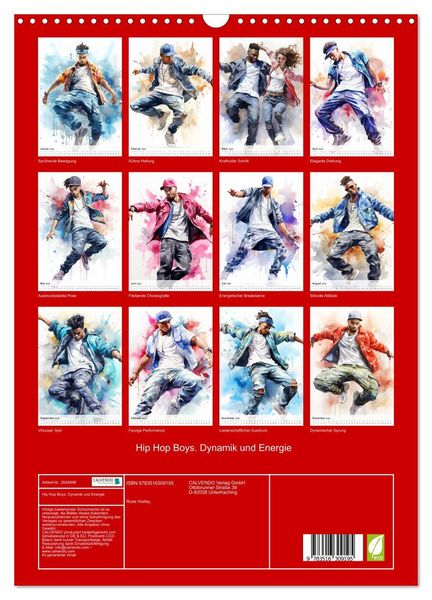 Produktbild: Hip Hop Boys. Dynamik und Energie (Wandkalender 2026 DIN A3 hoch), CALVENDO Monatskalender