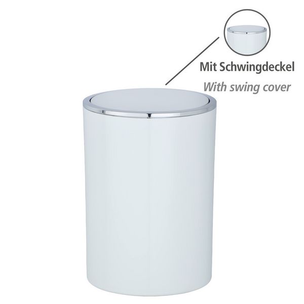 Produktbild: Schwingdeckeleimer Mod. Inca White, hochwertiger Kunststoff, 5 Liter