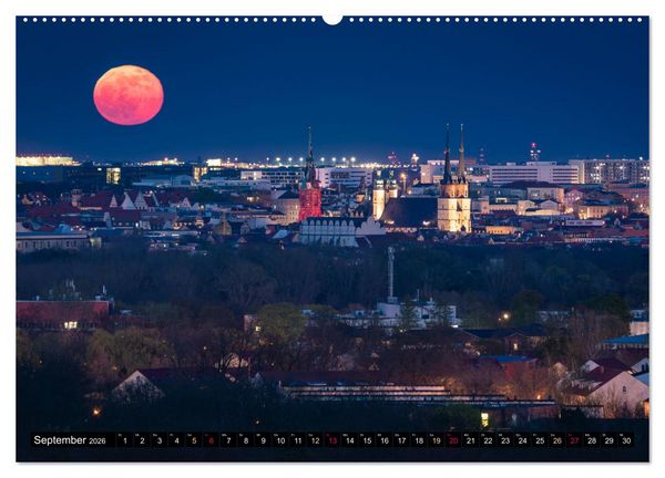 Produktbild: Halle-Luna - Monds&uuml;chtig in Halle-Saale (hochwertiger Premium Wandkalender 2026 DIN A2 quer), Kunstdruck in Hochglanz