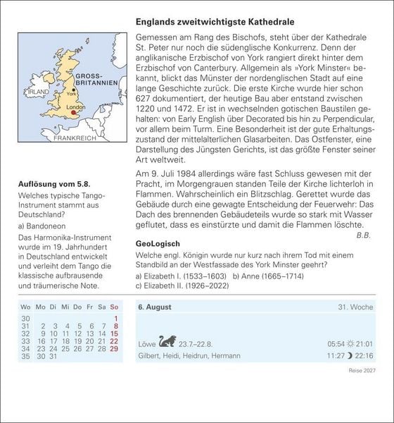 Produktbild: Reise Tagesabrei&szlig;kalender 2027 - Kulturkalender - St&auml;dte, Menschen, Landschaften