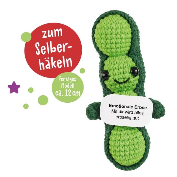Produktbild: Emotional Support Veggies H&auml;kelset Erbse