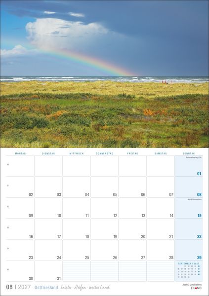 Produktbild: Ostfriesland Kalender 2027 - Inseln &middot; H&auml;fen &middot; weites Land