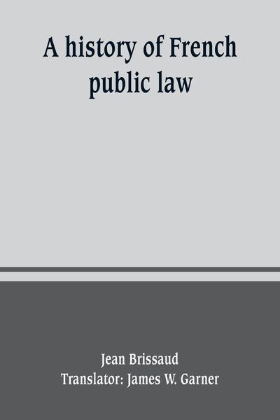 Produktbild: A history of French public law