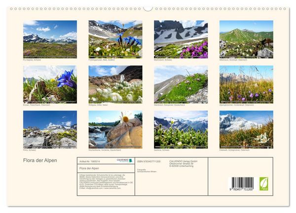 Produktbild: Flora der Alpen (hochwertiger Premium Wandkalender 2026 DIN A2 quer), Kunstdruck in Hochglanz