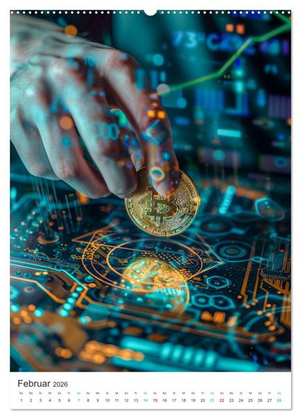 Produktbild: Bitcoin Welten (hochwertiger Premium Wandkalender 2026 DIN A2 hoch), Kunstdruck in Hochglanz