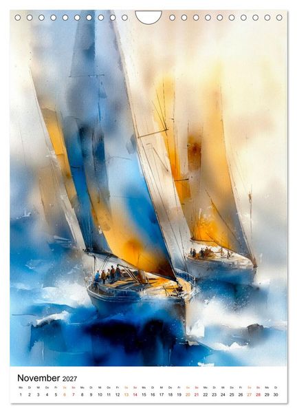 Produktbild: Segeln - Eleganz (Wandkalender 2027 DIN A4 hoch), CALVENDO Monatskalender