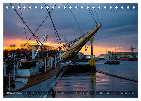 Produktbild: Letztes deutsches Vollschiff DAS SCHULSCHIFF DEUTSCHLAND (Tischkalender 2026 DIN A5 quer), CALVENDO Monatskalender
