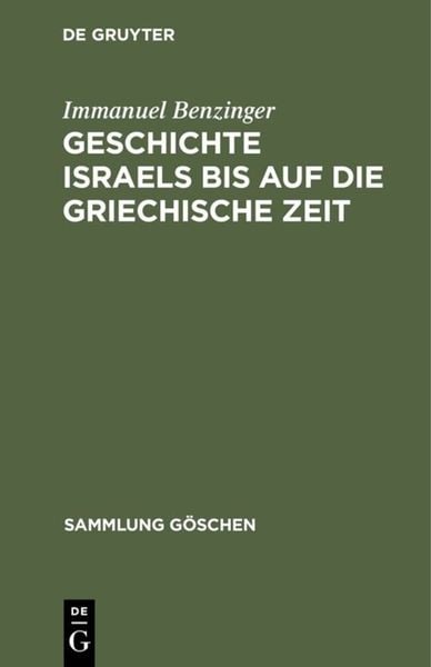 Produktbild: Geschichte Israels bis auf die griechische Zeit