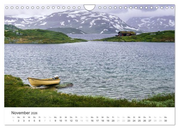Produktbild: Norwegen Kalender - Wilde H&uuml;tten in den Bergen (Wandkalender 2026 DIN A4 quer), CALVENDO Monatskalender