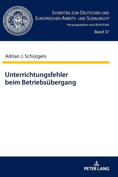 Produktbild: Unterrichtungsfehler beim Betriebs&uuml;bergang