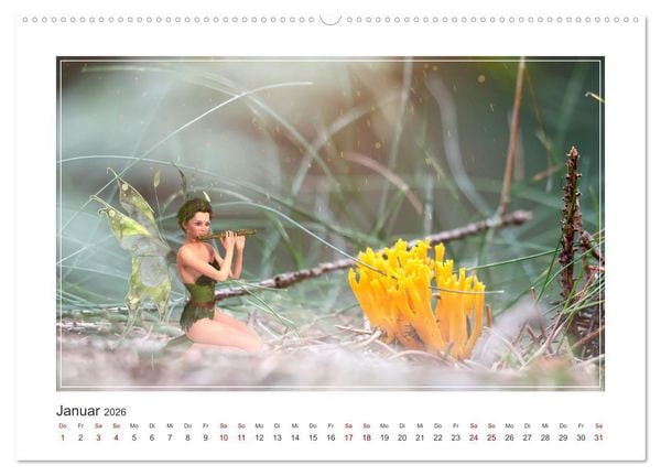 Produktbild: Pilze im Elfenwald (hochwertiger Premium Wandkalender 2026 DIN A2 quer), Kunstdruck in Hochglanz