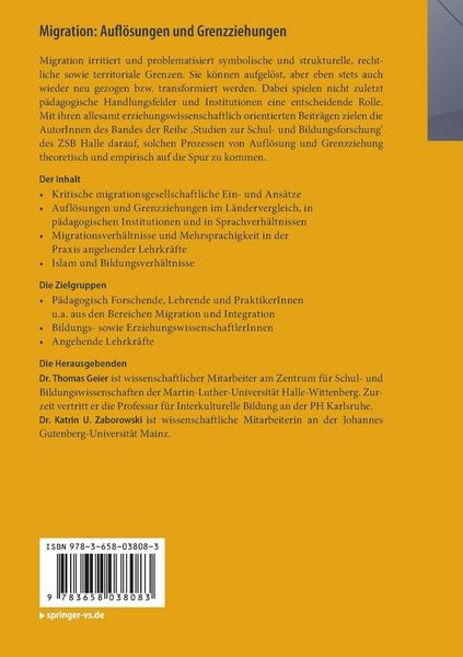 Produktbild: Migration: Aufl&ouml;sungen und Grenzziehungen