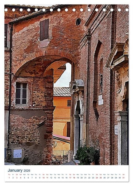 Produktbild: Umbrian Archways (Desk Calendar 2026 DIN A5 portrait), CALVENDO 12 Month DeskCalendar