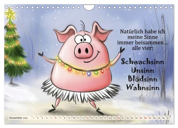 Produktbild: Saugute Schweinespr&uuml;che (Wandkalender 2026 DIN A4 quer), CALVENDO Monatskalender