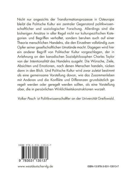 Produktbild: Handlungstheorie und Politische Kultur