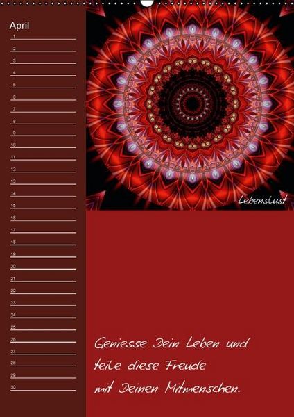 Produktbild: Mandala - Spiegel der Seele / immerw&auml;hrender Geburtstagskalender (Wandkalender immerw&auml;hrend DIN A2 hoch)