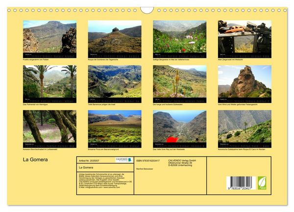 Produktbild: La Gomera (Wandkalender 2026 DIN A3 quer), CALVENDO Monatskalender