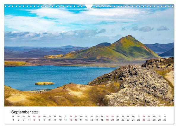 Produktbild: Island, Landmannalaugar: Regenbogenberge (Wandkalender 2026 DIN A3 quer), CALVENDO Monatskalender
