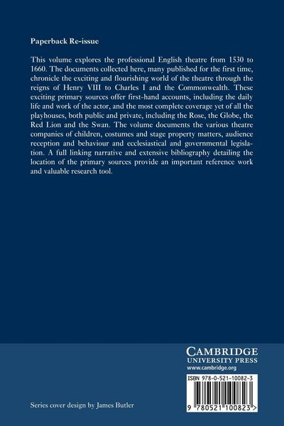 Produktbild: English Professional Theatre, 1530 1660