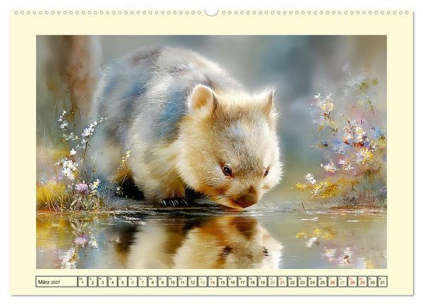 Produktbild: Wombats. Australiens liebenswerte Beuteltiere (hochwertiger Premium Wandkalender 2027 DIN A2 quer), Kunstdruck in Hochglanz