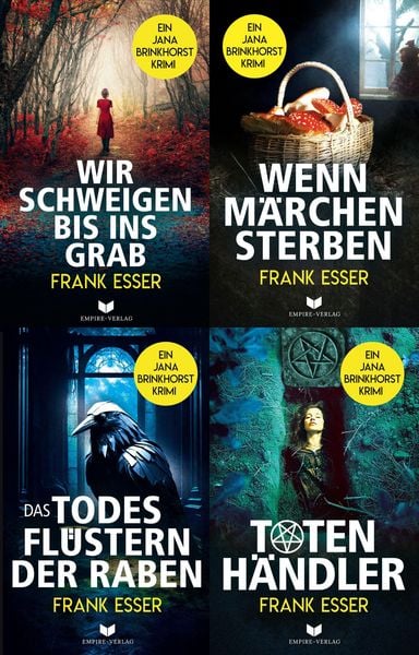 Produktbild: Jana-Brinkhorst-Krimi-Sammelband: Wir schweigen bis ins Grab, Wenn M&auml;rchen sterben, Das Todesfl&uuml;stern der Raben, Totenh&auml;ndler
