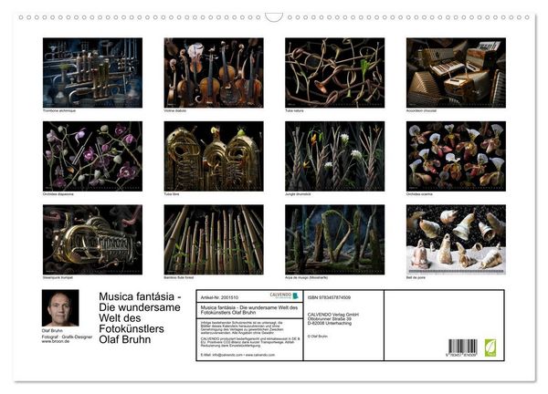 Produktbild: Musica fant&aacute;sia - Die wundersame Welt des Fotok&uuml;nstlers Olaf Bruhn (Wandkalender 2026 DIN A2 quer), CALVENDO Monatskalender
