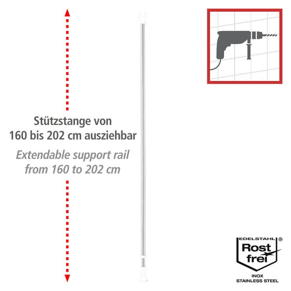 Produktbild: Teleskop-Garderoben-Set Edelstahl 3-teilig, verstellbar