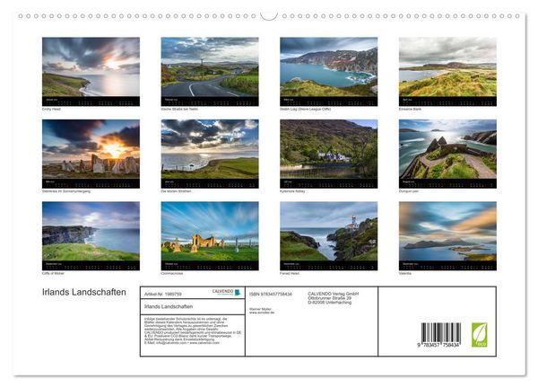 Produktbild: Irlands Landschaften (hochwertiger Premium Wandkalender 2026 DIN A2 quer), Kunstdruck in Hochglanz