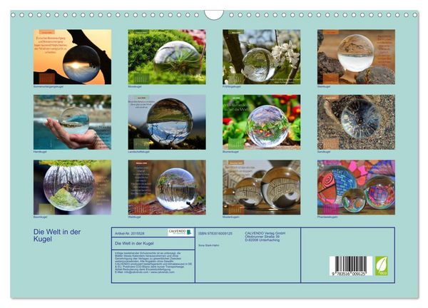 Produktbild: Die Welt in der Kugel (Wandkalender 2026 DIN A3 quer), CALVENDO Monatskalender