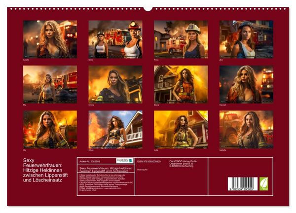 Produktbild: Sexy Feuerwehrfrauen: Hitzige Heldinnen zwischen Lippenstift und L&ouml;scheinsatz (hochwertiger Premium Wandkalender 2027 DIN A2 quer), Kunstdruck in Hochglanz