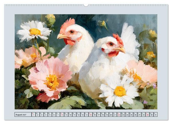 Produktbild: Federleichte Nostalgie. H&uuml;hner, Enten und G&auml;nse in duftigen Momenten (hochwertiger Premium Wandkalender 2027 DIN A2 quer), Kunstdruck in Hochglanz